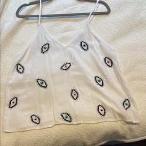White Eye Print Camisole Top